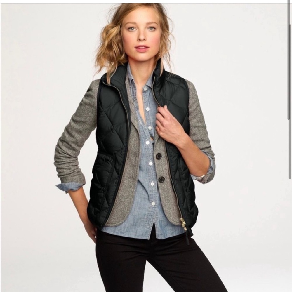 J. Crew Black Puffer Vest